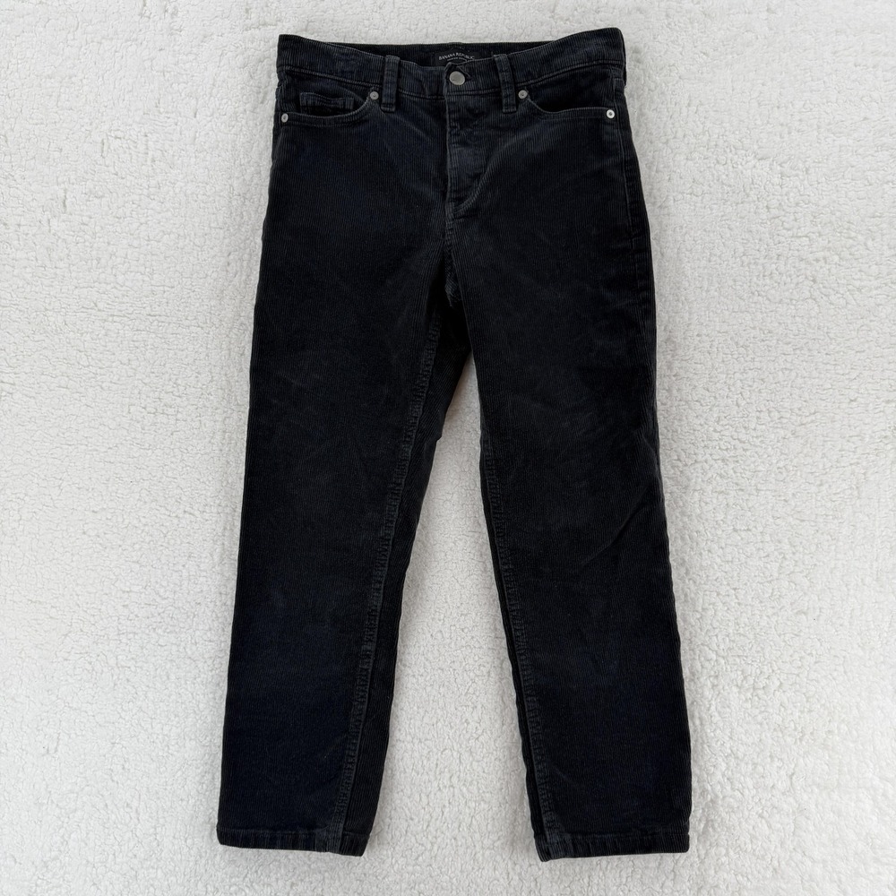 Banana‎ Republic Womens 26P Black High Rise Straight Corduroy Jeans Petite F52